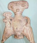 Antique Pre-Columbian Terracota Male With Son,Rattle Sculpture Venez/Costa Rica