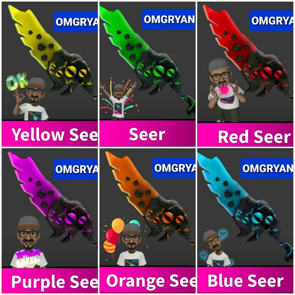 Trading coloured seer set! Green seer aswell : r/MurderMystery2