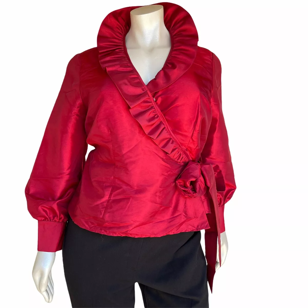 Plus Size Women Wrap Blouse