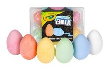 CRAYOLA SIDEWALK CHALK WASHABLE 6 DIFFERENT COLORS EGG SHAPED CHALKS