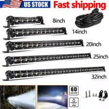 Slim 8 14 20 26 32 50 Led Work Light Bar Spot Flood Fog Driving Suv Utv Offroad