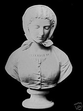 Glass Magic Lantern Slide BASHFULNESS MARBLE BUST BY E BRAGA ITALY C1890 PHOTO