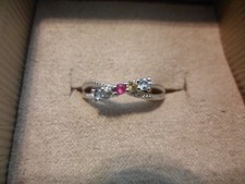 Multigemstone 5-Stone 925 Sterling Silver Ring-Size 7-0.29 Carats