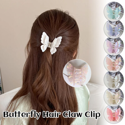 Fairy Butterfly Hair Claw Clip Girl Acetate Sweet Hairpin 