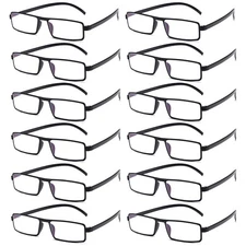 12PK Unisex Unbreakable Lightweight Reading Glasses Blue Light Blocking Readers