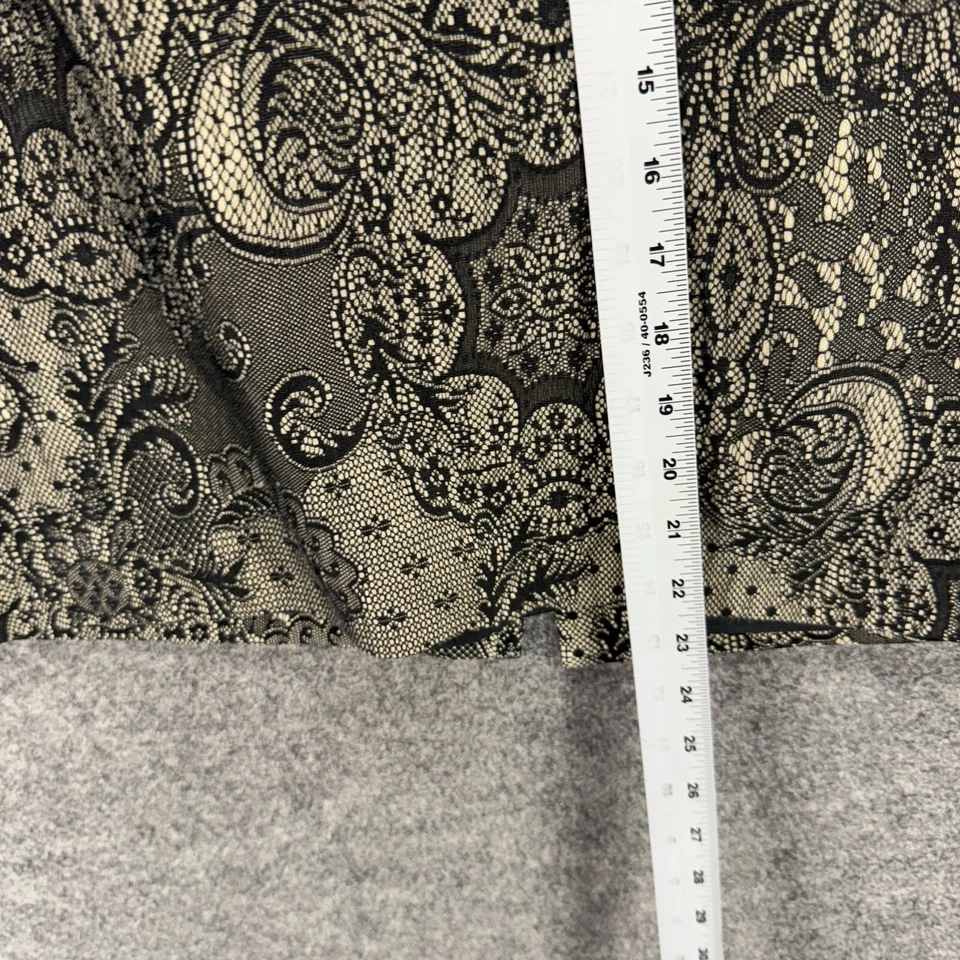 Falda Ann Taylor Mujer 8 Gris Geométrica Línea A Midi Cremallera Forrada Lana Informal Foto 4 de 4