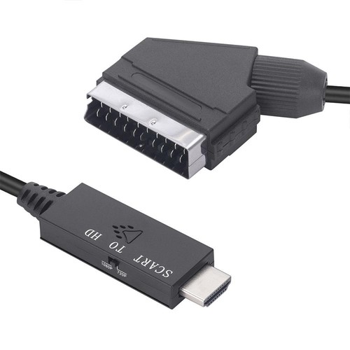 Cavo convertitore HDMI a SCART portatile adattatore video audio cavo per HD TV DVD - Foto 12 di 19