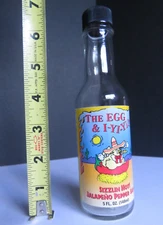 The Egg & Ɪ® Ɪ-YꞮ-YꞮ!!! Jalapeño Pepper Sauce 5-ounce Bottle EMPTY Sizzlin Hot!