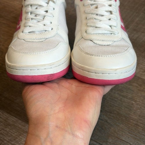 Michael Kors Gertie Sneakers Women's 7M White/Pink Canvas and Leather Shoes - Picture 4 of 9