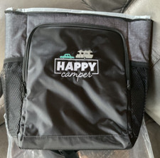 Thirty One - Out The Door Thermal Backpack - Charcoal Crosshatch with embroidery