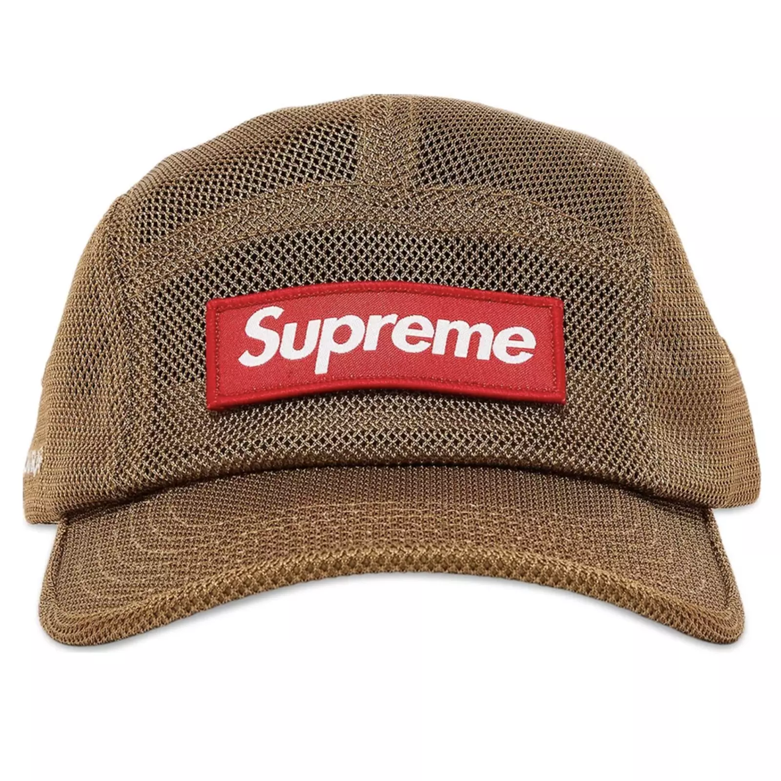 Casquette de camp Supreme SS23 maille Cordura 5 panneaux sable