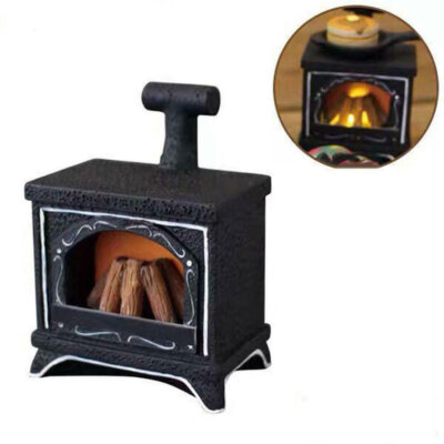Dollhouse LED Fireplace Miniature Scene 1/12 Scale Dollhouse Decor Furniture ##