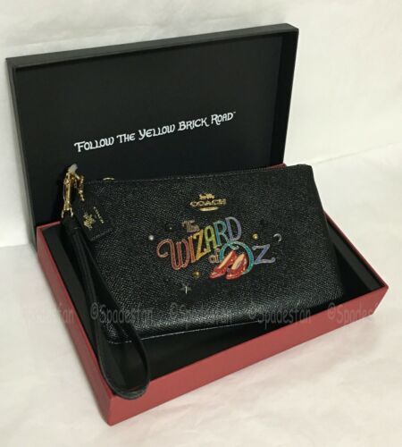Coach x Wizard of Oz 77971B Boxed Small Wristlet Wallet BLACK Ruby Slippers  NWT | eBay