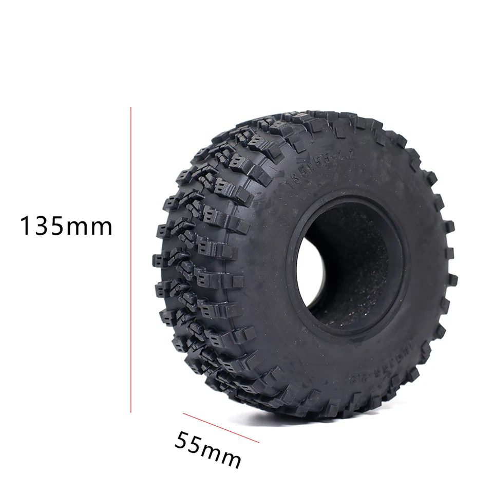 135mm zhongzi Räder Reifen für 1/10 SCX10 TRX4 RBX10 TRX6 RC Kletter Auto 4Stück - Bild 2 von 4