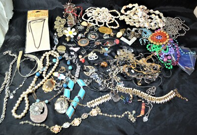 Craft Supply Lot, Jewelry, Necklaces Damaged broken pieces supplies projects