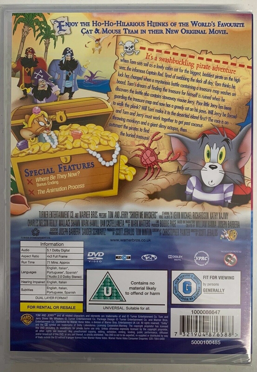 Tom And Jerry - Shiver Me Whiskers (DVD) New And Sealed WB