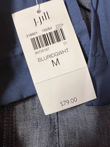 J. Jill Women’s Pull On Elastic Waist Linen Blend Chambray Cropped Pants M NWT - Picture 7 of 9