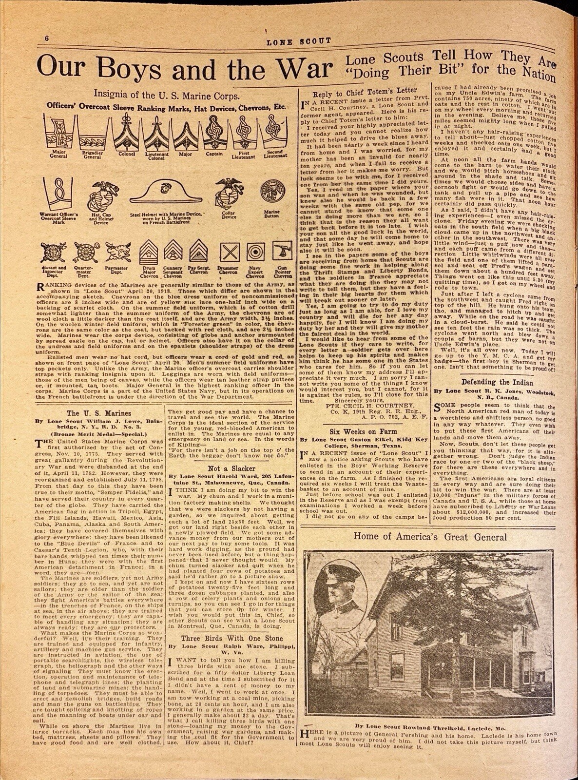 WWI Marines Devil Dogs General Barnett Lone Scout Magazine