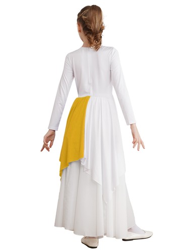 Girls Outfit Irregular Dancewear Metallic Sets Prayers Dress With Pants Church - Picture 35 of 45