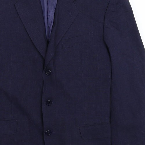 Principe Mens Blue Wool Blend Suit Jacket Size 40 - Picture 10 of 12