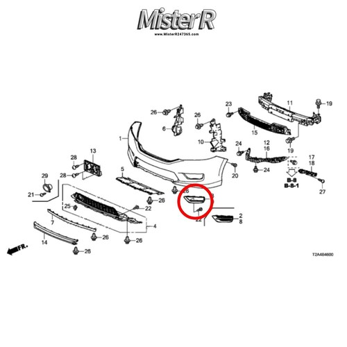 Honda Accord • Bisel antiniebla/adorno • Derecha/Pasajero • Depo #317-2509R - Imagen 3 de 10