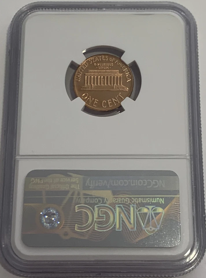1975 S NGC PF68 Rd Cameo Red Proof Lincoln Memorial Penny 1c Portrait Label - Image 2 of 3