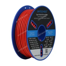 6 Gauge Flexible Silicone Wire Red 50 ft 600V 200 deg C Tinned Copper Wire