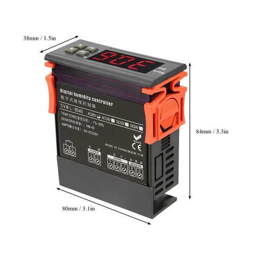 220V Digital Feuchtigkeitsregler Feuchteregler Hygrometer 1%~99 %RH Sensor -40 - Bild 8 von 12