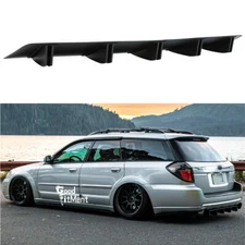 For Subaru Outback 2001-2020 Black Rear Diffuser 10 Fins Bumper Lip Splitter Kit