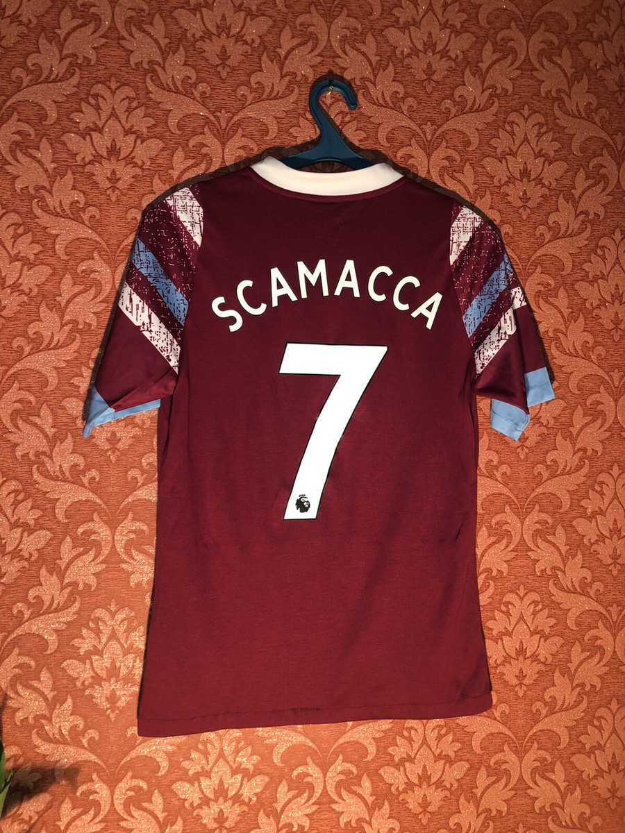 Rare West Ham United Home Football Jersey Size M Umbro #7 Scamacca