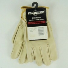 Vintage Wells Lamont Deerskin Genuine Leather Gloves Style 970S Small USA NOS
