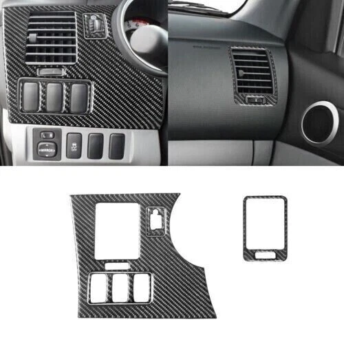 Kits interiores completos de fibra de carbono real de 15 piezas embellecedores de tablero para Toyota Tacoma 2005-2015 Foto 3 de 4