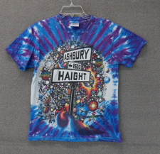 Vintage 1992 Haight Ashbury 1500 T Shirt Small Blue Purple Tie Dye San Francisco