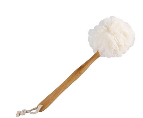 Long Handle Bath Brush Soft Mesh Sponge Back Scrubber Body Puff Shower Loofah AU - Picture 3 of 4