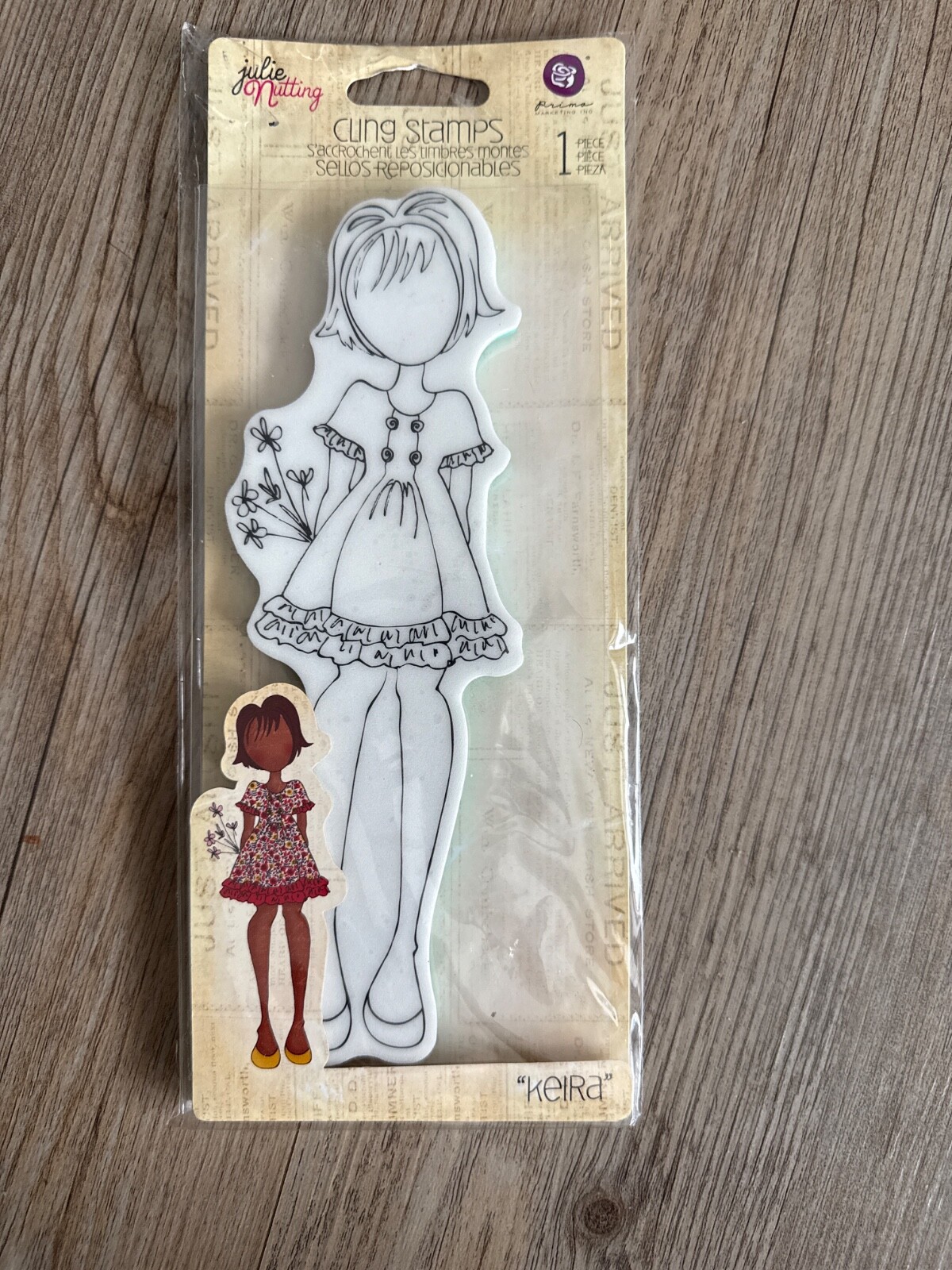 Julie Nutting cling stamps mixed media doll fashion Prima YO