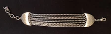 Lucky Brand Silver Tone Chunky Hammered Multi Chain Bracelet - Vintage SALE