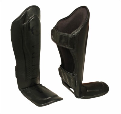 Deba  Schienbeinschoner Leder Kickboxen MMA Boxen Shin Guard Schienbeinschutz DE