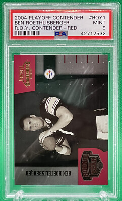 2004 Playoff Contenders Ben Roethlisberger RC Rookie ROY RED /250 PSA 9 LOW POP