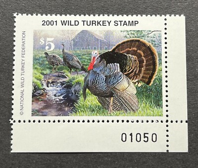 WTDstamps - 2001 NWTF-26 PL# National Wild Turkey Federation Stamp