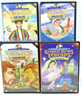 Greatest Heroes & Legends of the Bible Lot of 4 DVD's Charlton