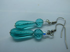 Earrings teardrop topaz color dangle style with silver tone fishhook wires 0291