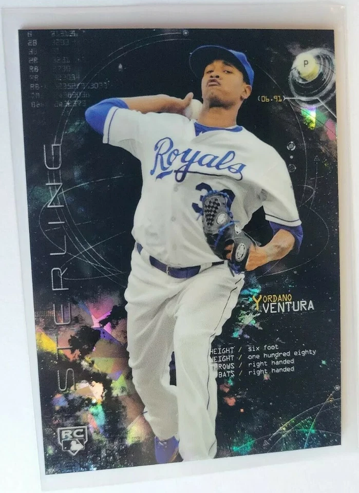 Yordano Ventura 2014 Bowman 纯银黑色原子折射器 RC #9/10 罕见新秀 — 第 3/4 张图片