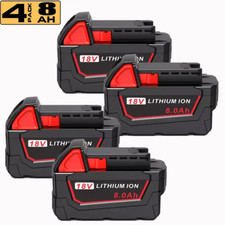   Free shipping  M18 4Pack 8Ah 18V Lithium Battery for Milwaukee M18 Battery