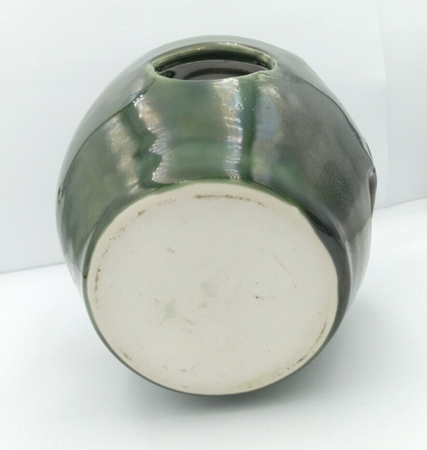 Vintage Pisgah Forest Pottery Medium Green Glaze Studio Pottery Candle Lantern - Picture 7 of 8