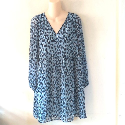 NWT LOFT Leopard Print V-Neck Long Sleeve Swing Dress S - Picture 5 of 16