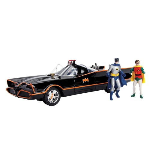 Batman 1:18 Classic TV Series Batmobile Die-Cast Car with 3" Figures - Picture 8 of 12