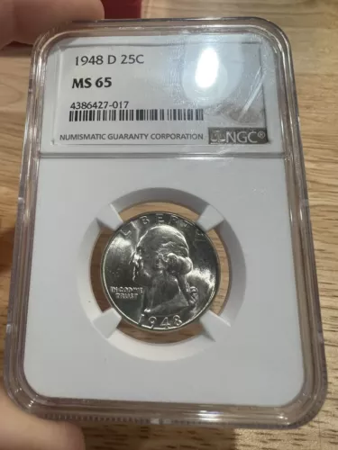 1948 D Washington Silver Quarter NGC MS65, FREE SHIPPING, #6427-017