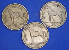 GENUINE Irish Half Crowns EIRE Ireland coins, Hunter,  Various dates [31387]