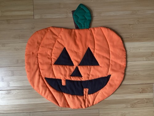 Vintage Halloween Decor handmade pumpkin jack-o’-lantern table placemat