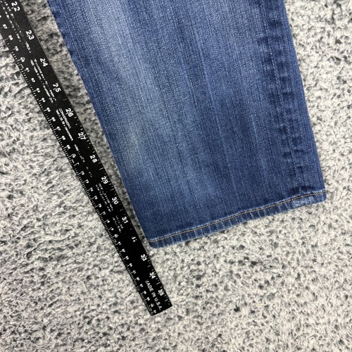 7 For All Mankind Jeans Mens 30x34 Button Fly Straight Leg Distressed Denim USA - Picture 13 of 19